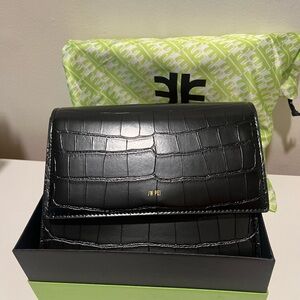 JW PEI Black Croc-Embossed Women's Bag